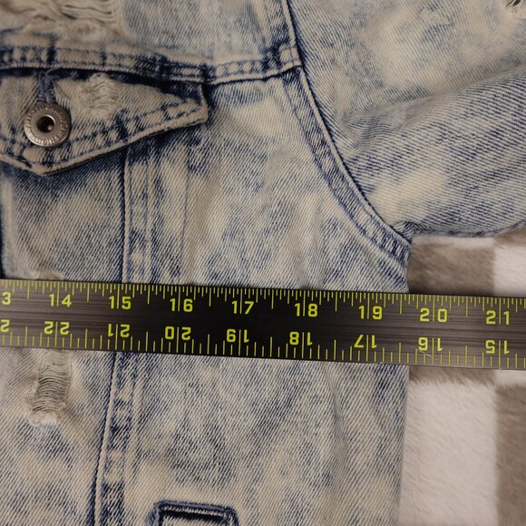 Highway Jeans Distressed Acid Wash Jean Jacket S small - Picture 3 of 8